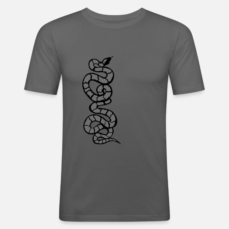 Schlange Python grau - Männer Slim Fit T-Shirt - Graphite