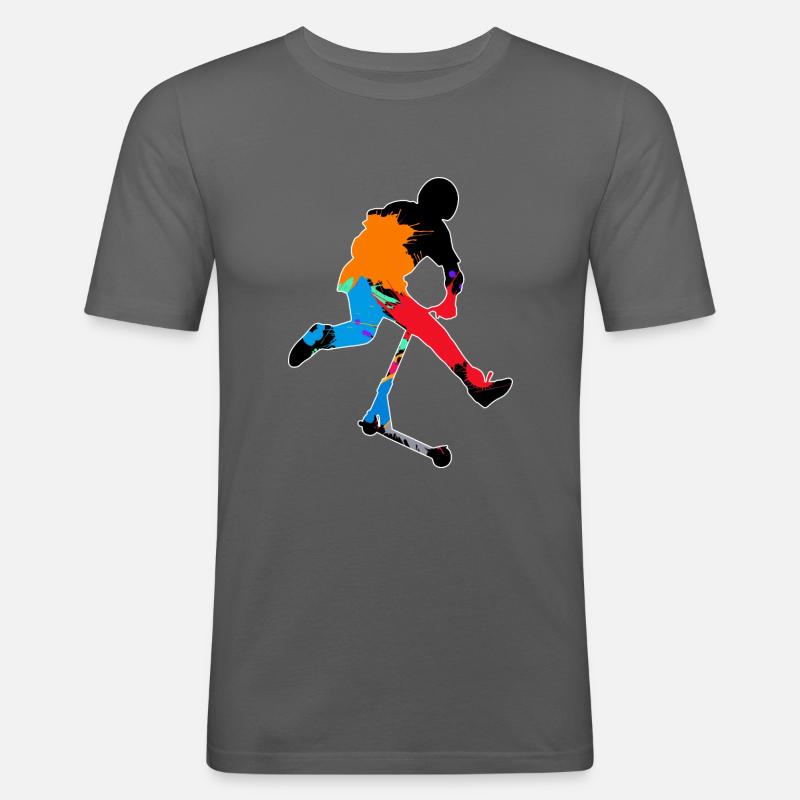 Freestyle-Roller - Männer Slim Fit T-Shirt - Graphite