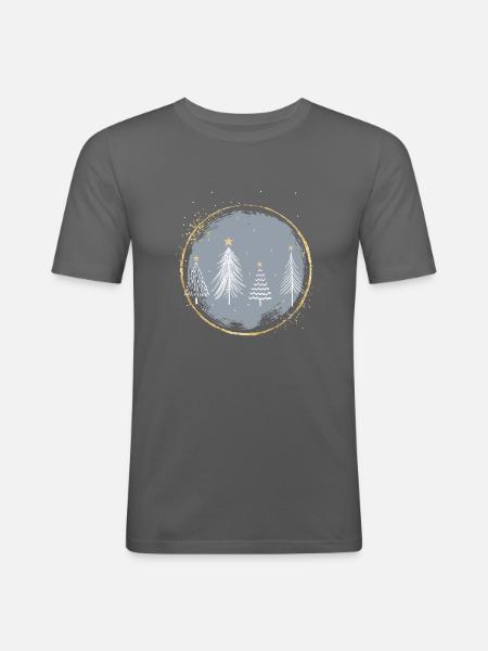Schnee Tanne - Männer Slim Fit T-Shirt - Graphite