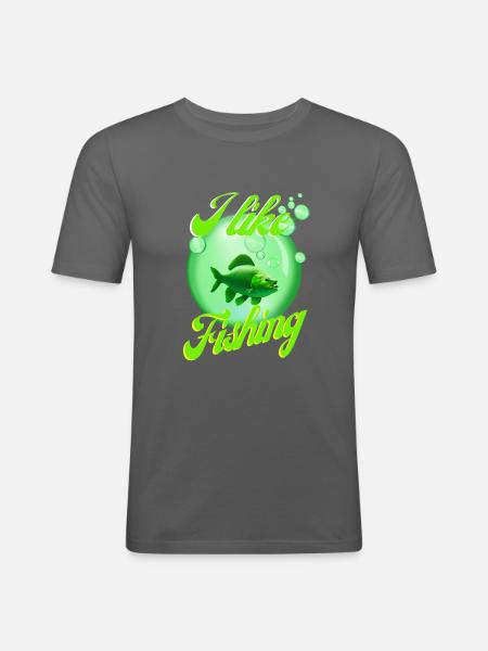 I like fishing #1 - Men's Slim Fit T-Shirt - graphite grey