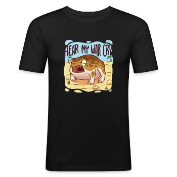 War cry of an angry desert frog - Men's Slim Fit T-Shirt - black - Front - Nik (191cm)
