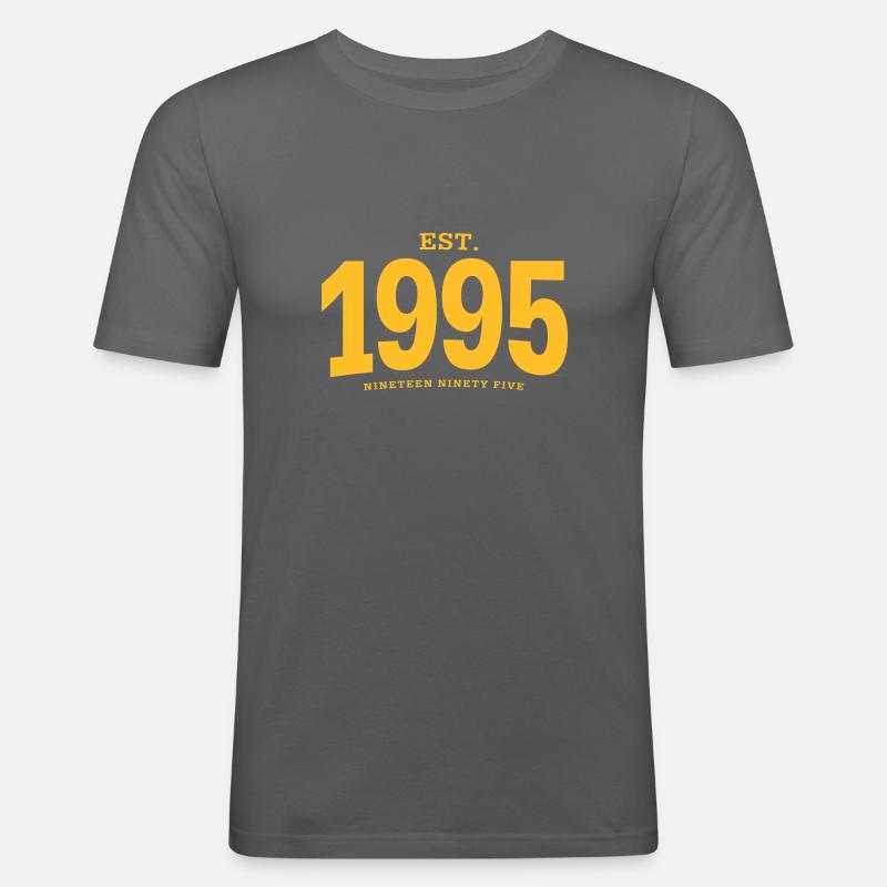 EST. 1995 Nineteen Ninety Five - Männer Slim Fit T-Shirt - Graphite