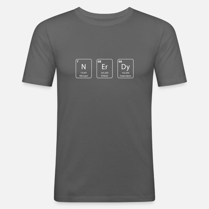 nerdy Periodensystems Element - Männer Slim Fit T-Shirt - Graphite