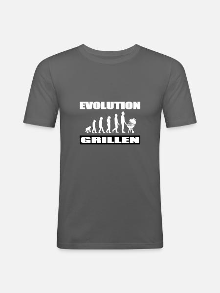 BBQ - Männer Slim Fit T-Shirt - Graphite