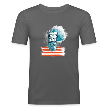 Der alte Seebär - Maritim Serie von AP-Design - Männer Slim Fit T-Shirt - Graphite - Vorne - Nik (191cm)