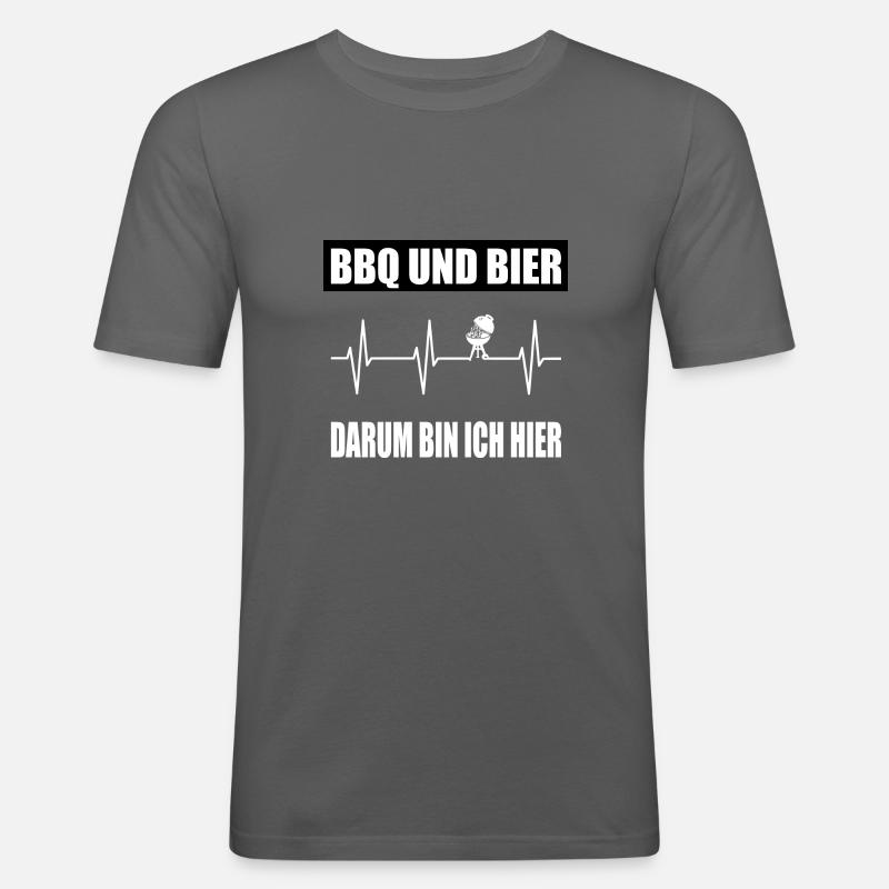 BBQ - Männer Slim Fit T-Shirt - Graphite