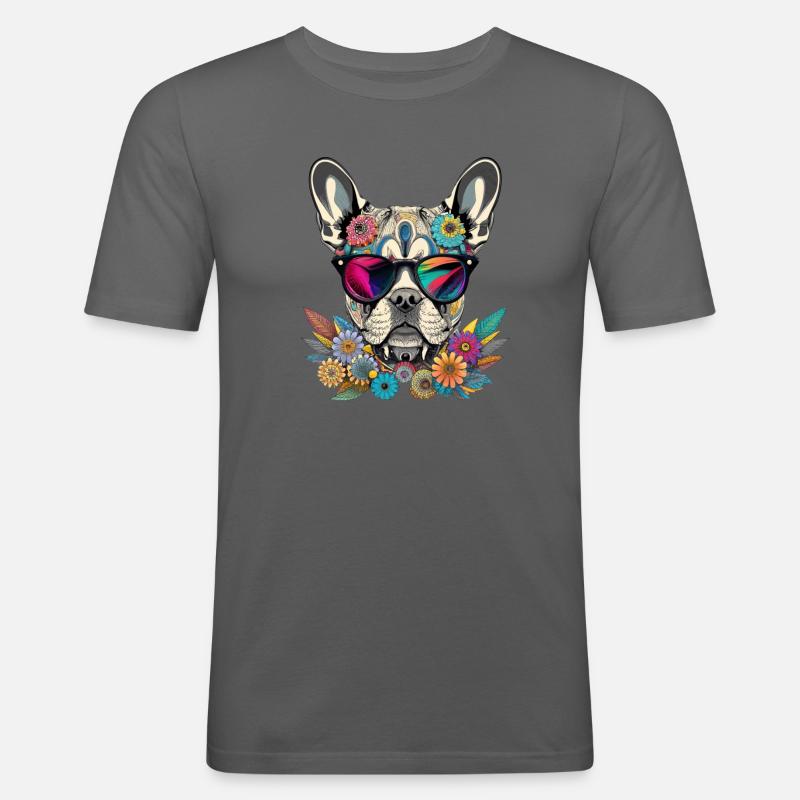 French Bully 1 - Männer Slim Fit T-Shirt - Graphite