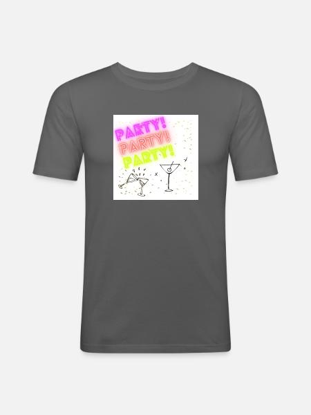 Party Party Party - Männer Slim Fit T-Shirt - Graphite