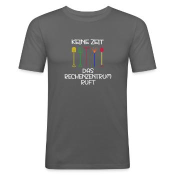 keine Zeit das Rechenzentrum ruft Gartenoutfit - Männer Slim Fit T-Shirt - Graphite - Vorne - Nik (191cm)