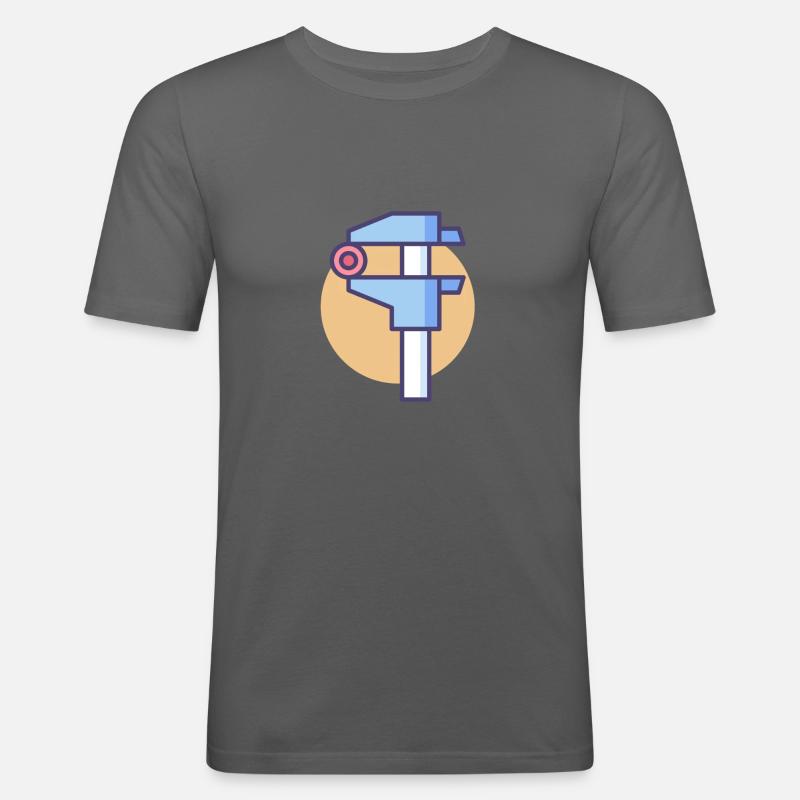 Messschieber Schieblehre - Männer Slim Fit T-Shirt - Graphite