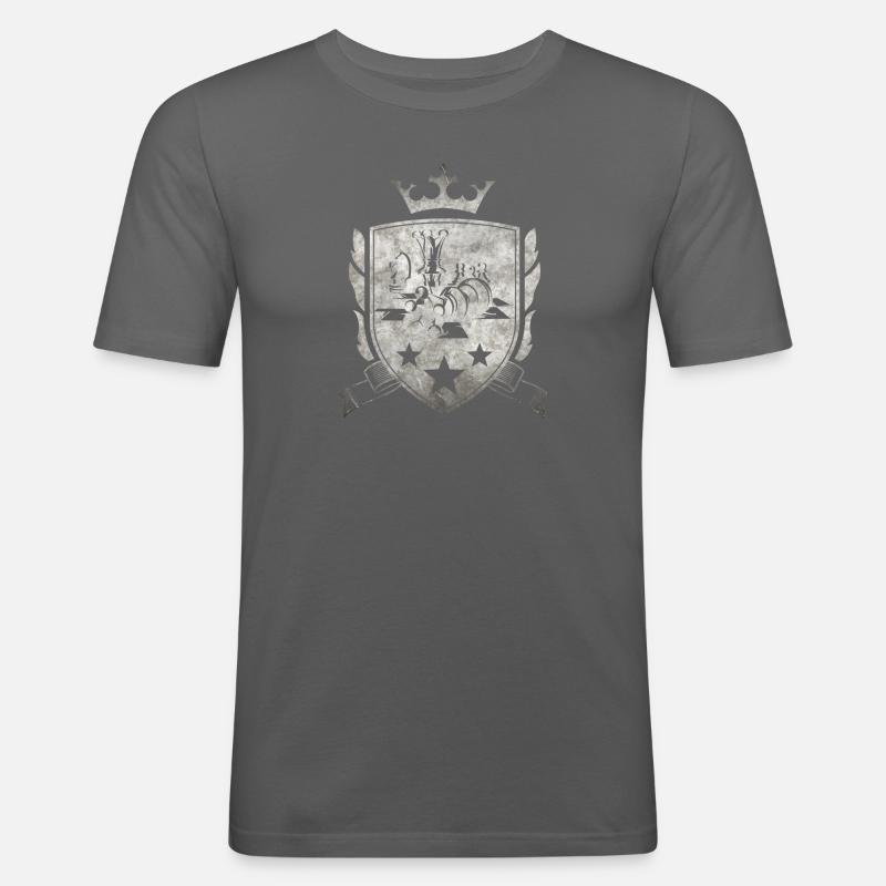 Schach-Emblem - Männer Slim Fit T-Shirt - Graphite