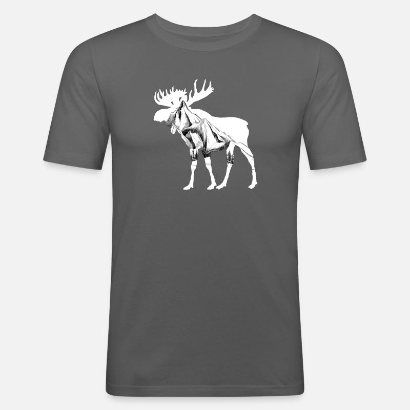 Elch - Männer Slim Fit T-Shirt - Graphite