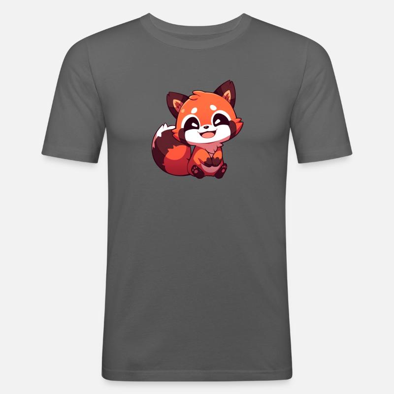 Roter Panda - Männer Slim Fit T-Shirt - Graphite