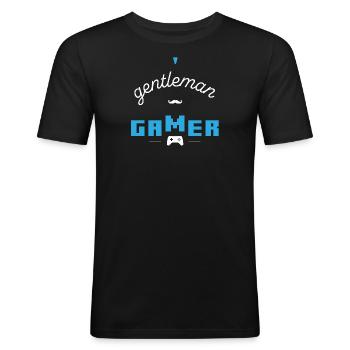 Gentleman GAMER - homme - T-shirt près du corps Homme - noir - Devant - Nik (191cm)