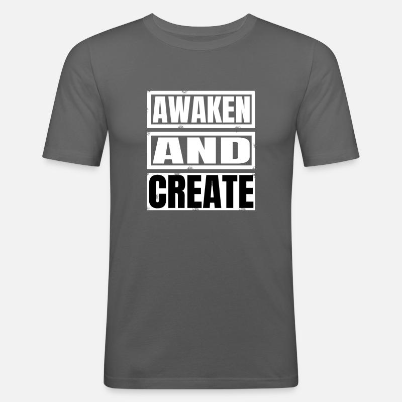 fun innovation quotes technological innovation - Männer Slim Fit T-Shirt - Graphite