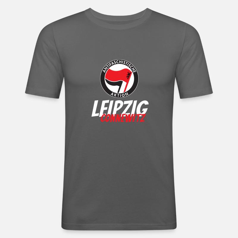 Antifa Leipzig Connewitz - Männer Slim Fit T-Shirt - Graphite