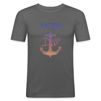 Moin Digga Hamburg - Männer Slim Fit T-Shirt - Graphite - Vorne - Nik (191cm)