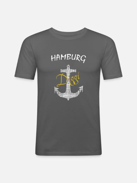 Hamburg - Männer Slim Fit T-Shirt - Graphite