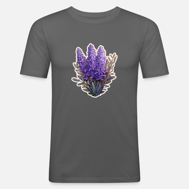 Lavendel - Männer Slim Fit T-Shirt - Graphite