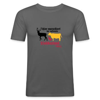 Motiv nationaler Viehbestand - Männer Slim Fit T-Shirt - Graphite - Vorne - Nik (191cm)