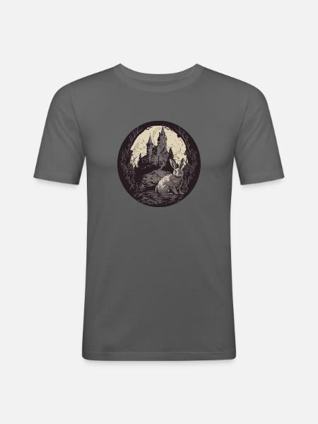 Rabbit Bunny Gothic Art - Men's Slim Fit T-Shirt - graphite grey