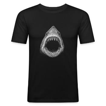Great white shark - Men's Slim Fit T-Shirt - black - Front - Nik (191cm)