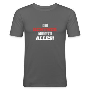 Ich bin Rentner! Lustiger Renten Spruch - Männer Slim Fit T-Shirt - Graphite - Vorne - Nik (191cm)
