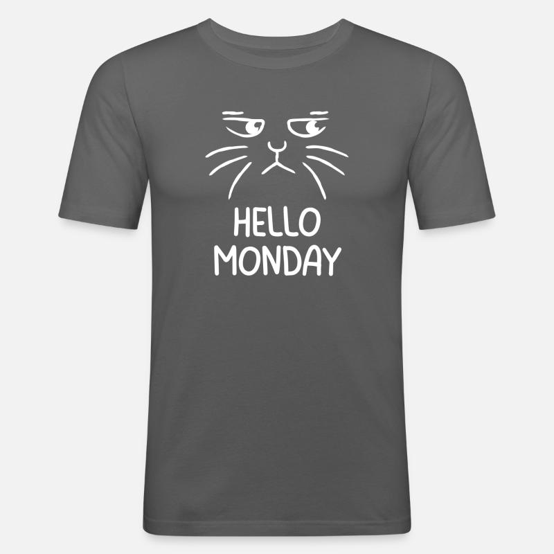 Hello Monday - Männer Slim Fit T-Shirt - Graphite