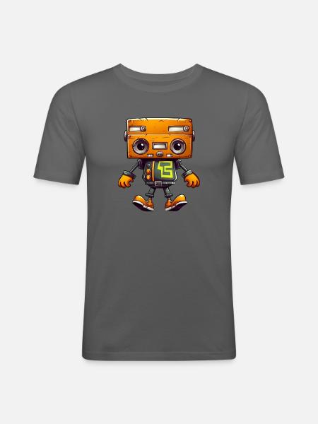 Sneaker-Roboter: Die funkige Zukunft - Männer Slim Fit T-Shirt - Graphite