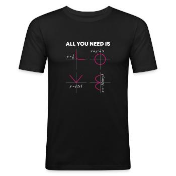 ALL YOU NEED IS math - Men's Slim Fit T-Shirt - black - Front - Nik (191cm)