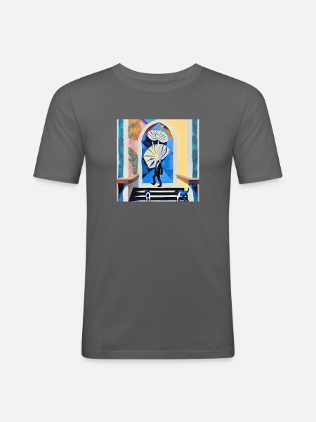 Ein Kopf voller Blumen - Männer Slim Fit T-Shirt - Graphite