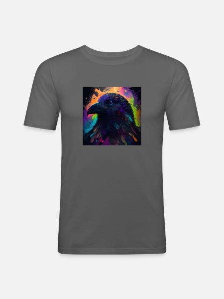 Psycho Crow - Männer Slim Fit T-Shirt - Graphite