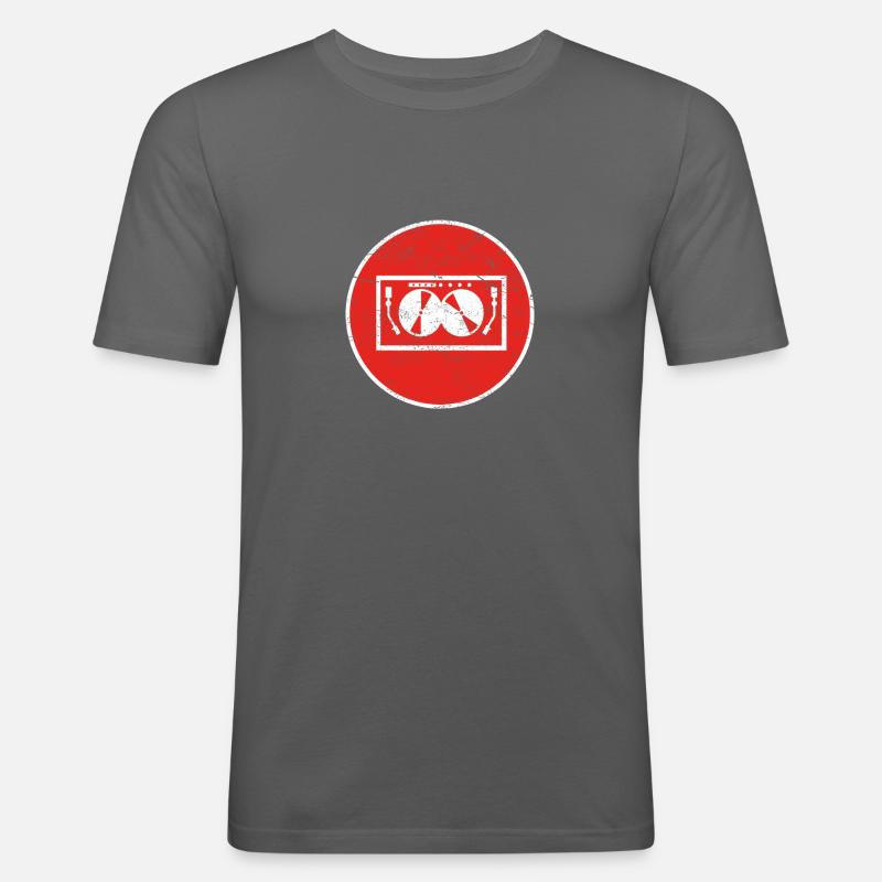 Geschenk TECHNO DJ ELECTRO - Männer Slim Fit T-Shirt - Graphite
