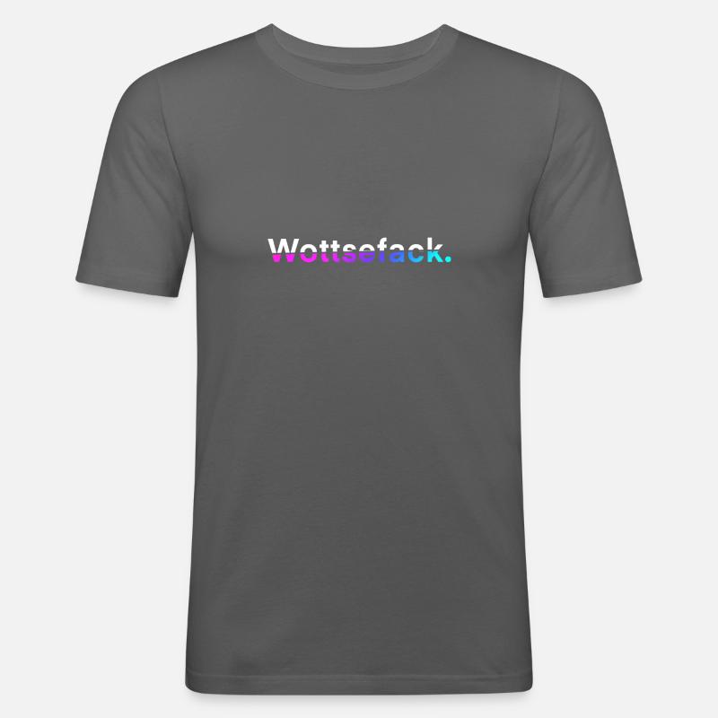 Wottsefack Denglisch Spruch Geschenk - Männer Slim Fit T-Shirt - Graphite