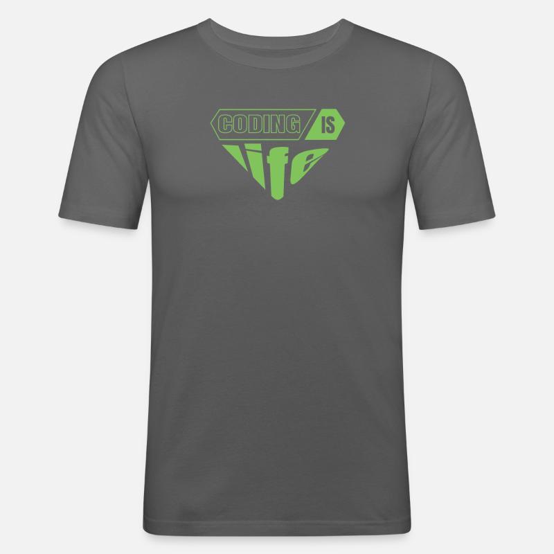 Software Developer Programmer Gift - Men's Slim Fit T-Shirt - graphite grey