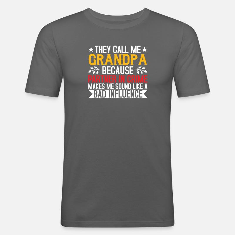Opa der schlechte Einfluss - Männer Slim Fit T-Shirt - Graphite