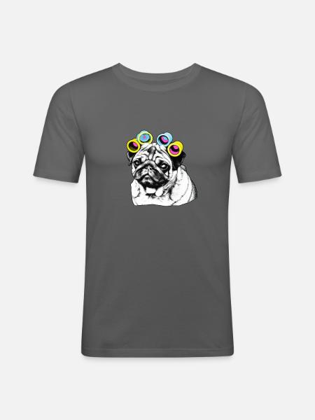 Verwöhnter Mops - Männer Slim Fit T-Shirt - Graphite
