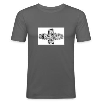 Boxer 2-Ventiler - Männer Slim Fit T-Shirt - Graphite - Vorne - Nik (191cm)
