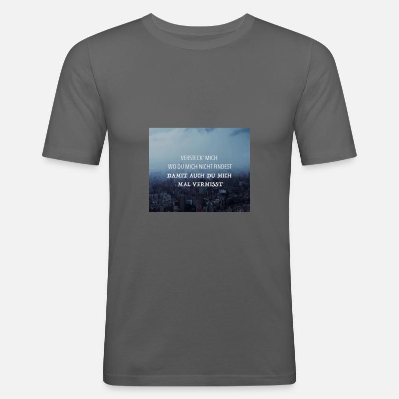 Ich will nur - Philipp Poisel - Männer Slim Fit T-Shirt - Graphite