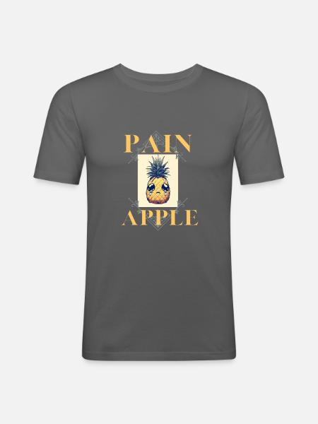 Douleur Pomme - T-shirt près du corps Homme - gris graphite