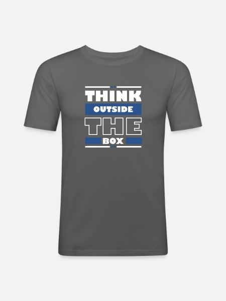 Think outside the Box - Men's Slim Fit T-Shirt - graphite grey