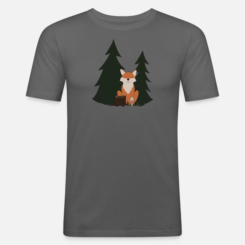 Fuchs im Wald - Männer Slim Fit T-Shirt - Graphite