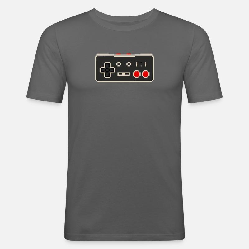 Verpixelter Retro-Controller - Männer Slim Fit T-Shirt - Graphite