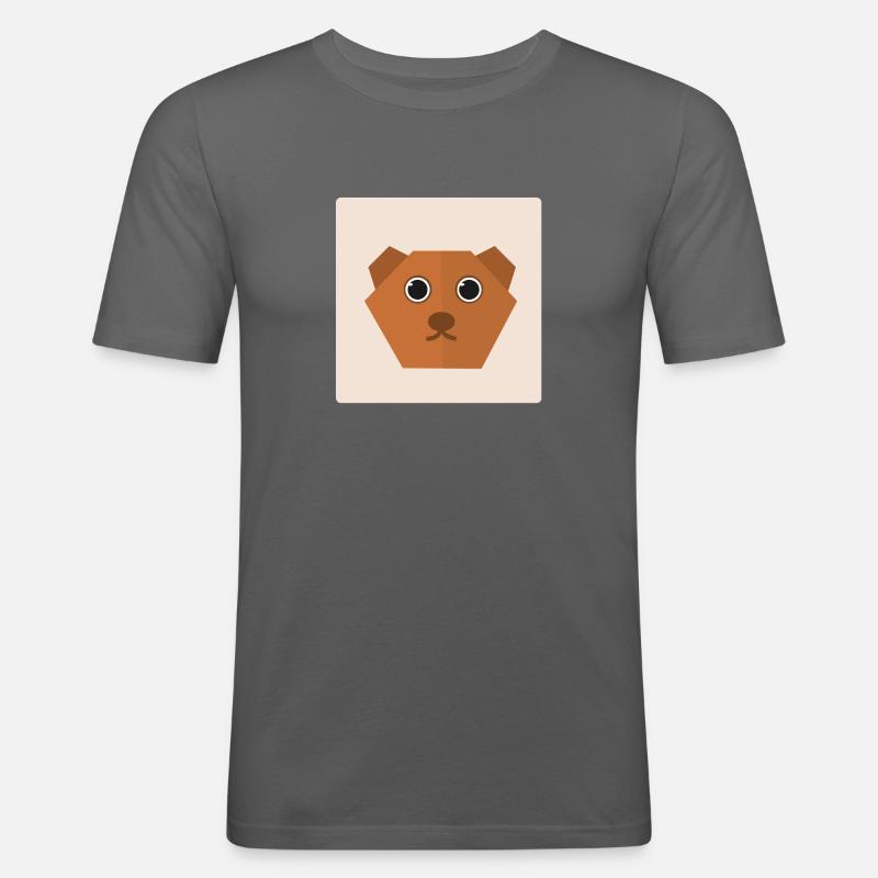Bär Doodle Geschenkidee - Männer Slim Fit T-Shirt - Graphite