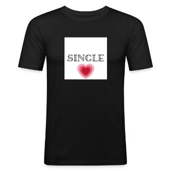 Single - Men's Slim Fit T-Shirt - black - Front - Nik (191cm)