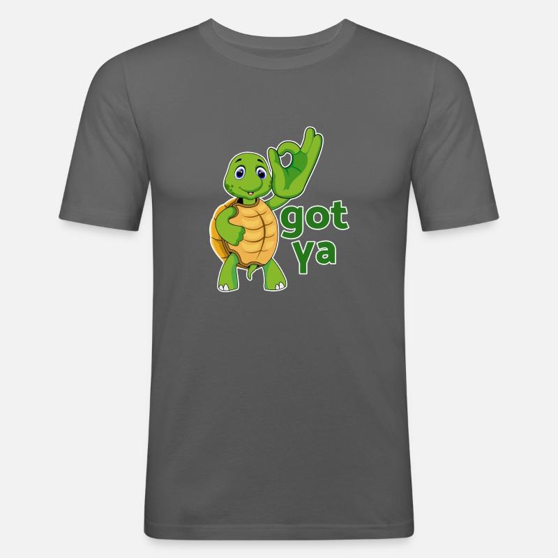 turtle turtle testudines toad - Men's Slim Fit T-Shirt - graphite grey