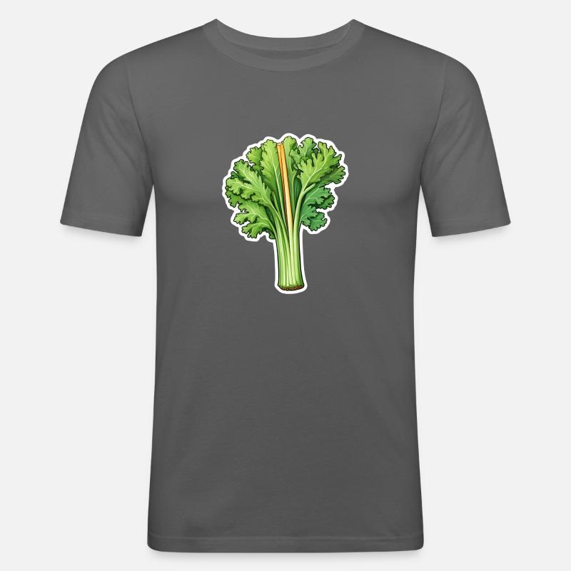 Stangensellerie oder Staudensellerie - Männer Slim Fit T-Shirt - Graphite