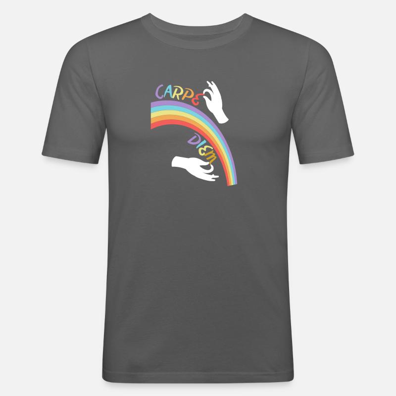 Carpe diem - Men's Slim Fit T-Shirt - graphite grey