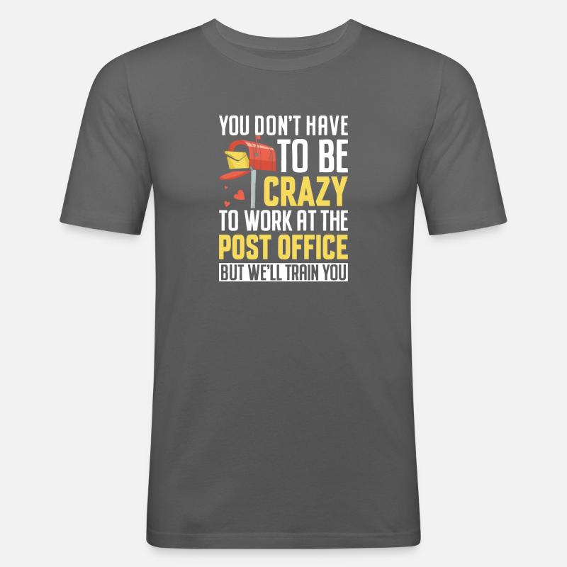 Lustiger Postamt Postdienst Postbote Us - Männer Slim Fit T-Shirt - Graphite