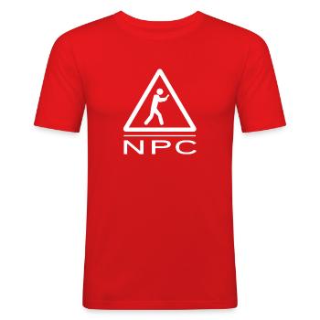 NPC crossing BW - Men's Slim Fit T-Shirt - red - Front - Jaron (178cm)